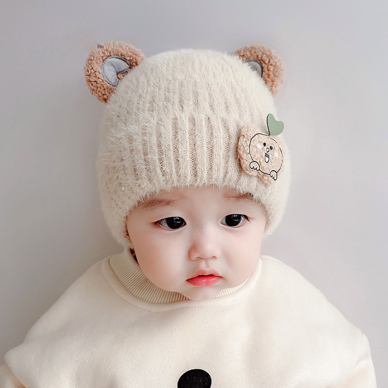 秋冬婴儿帽子保暖儿童帽女宝宝可爱男童韩版公主冬天毛线帽批发