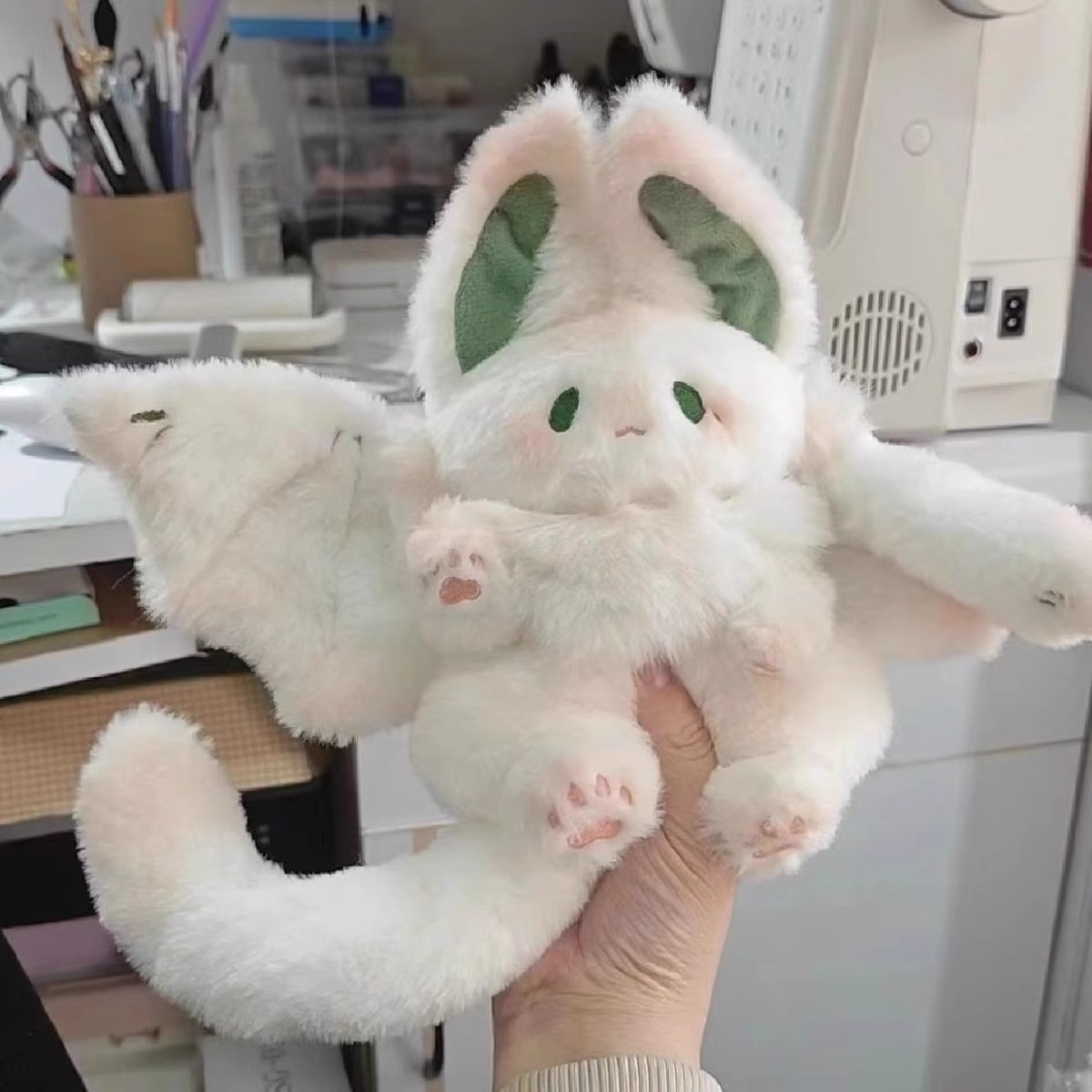Wholesale of bat rabbit dolls for sleeping, big white rabbit plush toy dolls, plush pillows, birthday gifts for girls