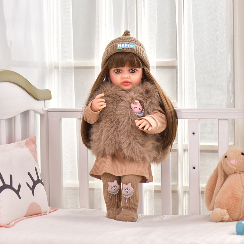 Cross-border new 55cm soft rubber simulation rebirth doll Russian dialogue vinyl doll children's doll toy details Picture