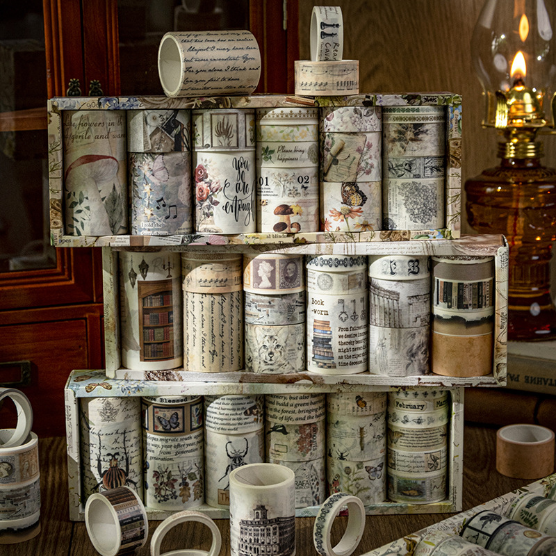 鑫奇新 怀旧记忆系列胶带套盒 18卷入装饰手账胶带和纸不干胶批发