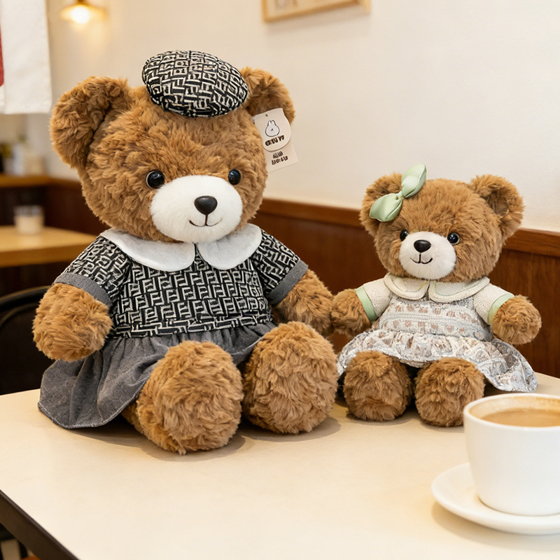 Cartoon Bear Joy Family plush toys, girl's birthday gift, Qixi Festival confession dress, Teddy Bear Video game city exchange