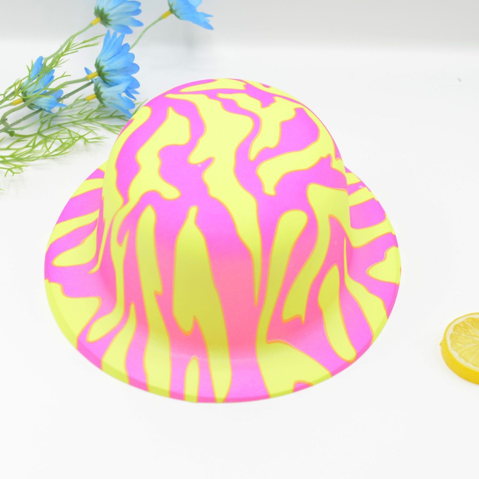 Cross-border party, ball, makeup, ball, festival supplies, PVC plastic fluorescent round hat factory direct sales, fluorescent Specification image