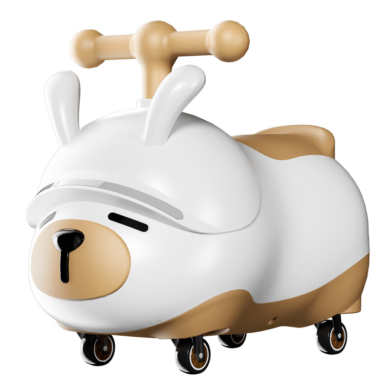 嘟嘟兔溜溜车儿童滑行车1-3岁宝宝万向轮无脚踏自行车宝宝扭扭车白底实物图