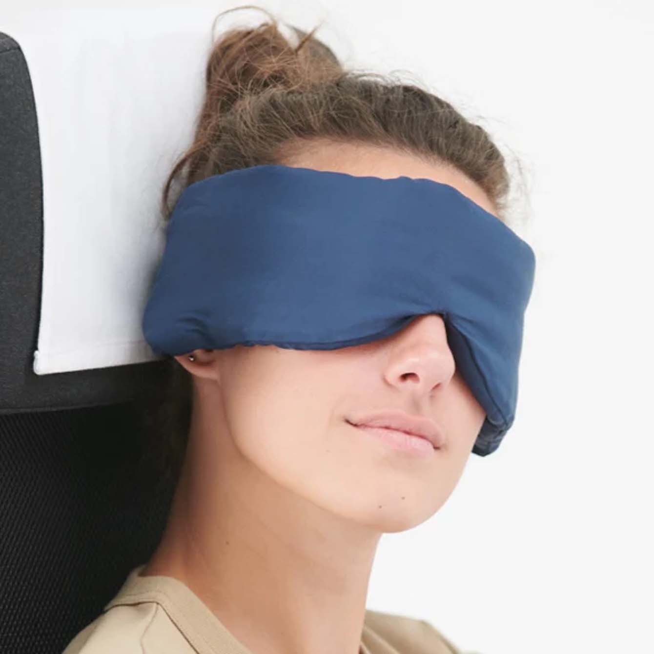 Cross-border best-selling solid-color adjustable tightness light-blocking eye mask, soft, breathable and eye-protecting eye mask for travel, business trips and sleep Specification image