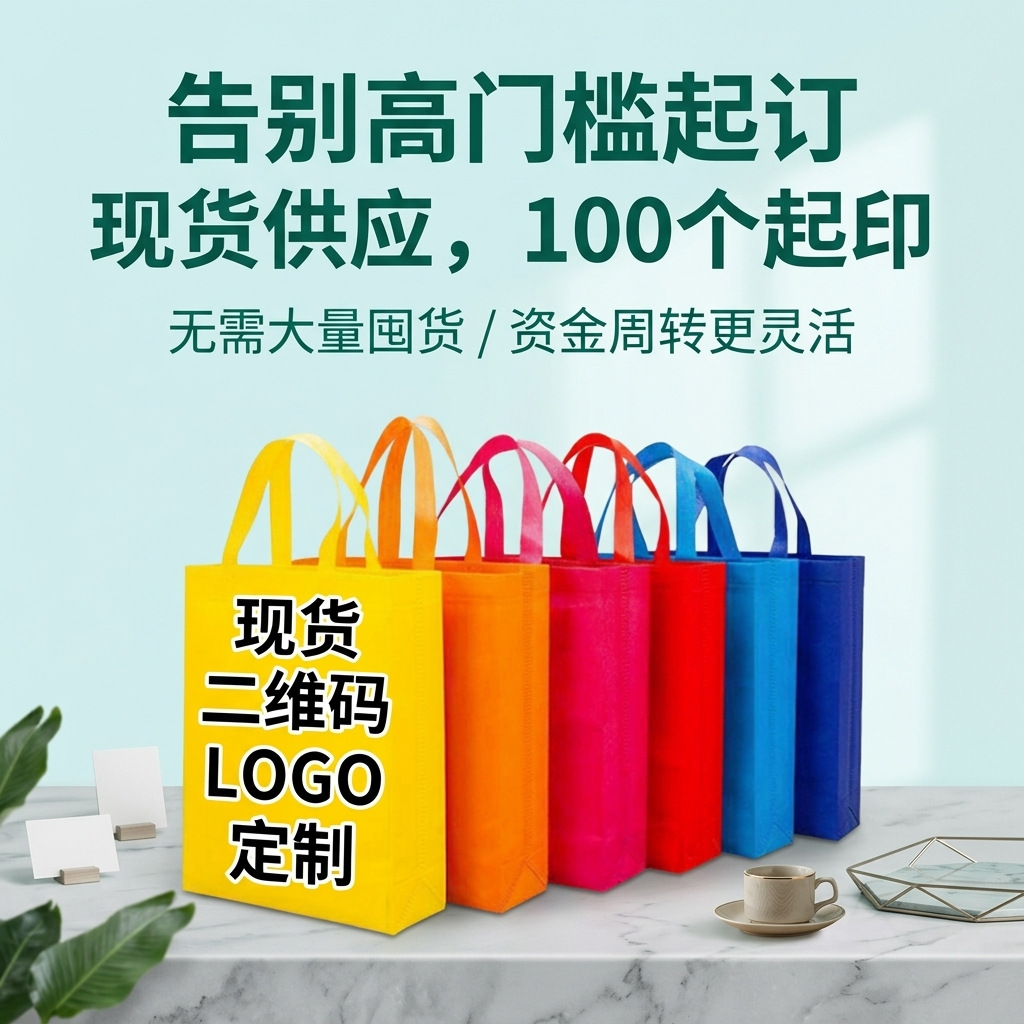 Wholesale customized advertising shopping bags with thickened non-woven fabric, laminated and printed eco-friendly non-woven fabric handbags with logos details Picture