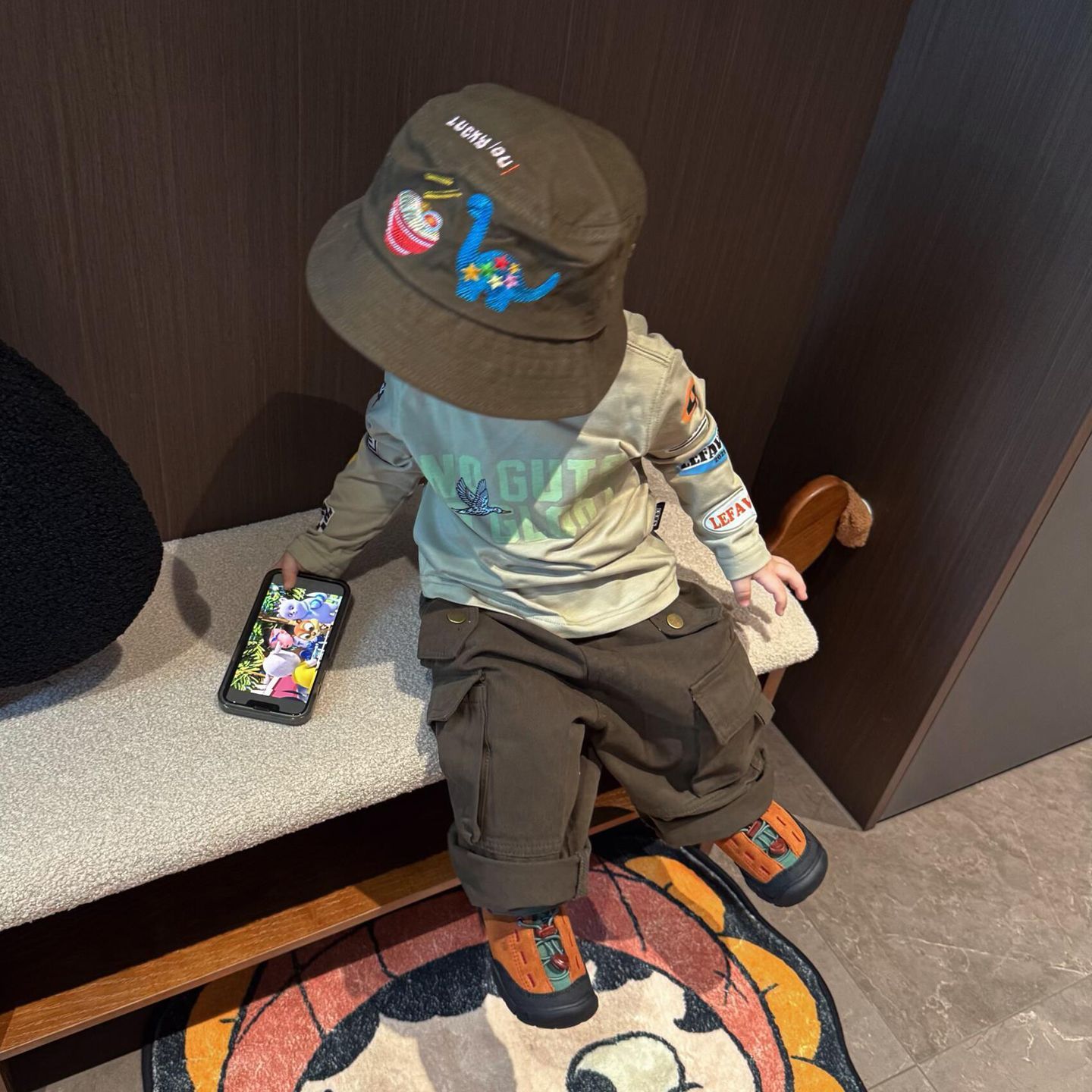 男童套装春季2026新款儿童韩版字母印花棉长袖t恤宝宝工装裤潮