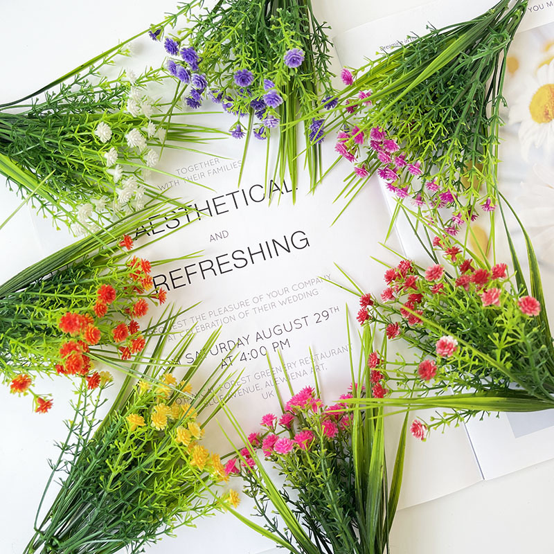 仿真满天星塑料花束小蔷薇仿真花假花拍照道具室外花槽婚庆装饰花