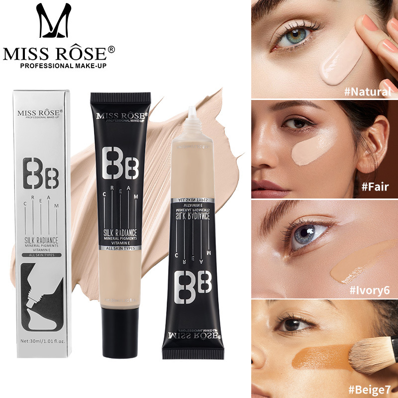 MISSROSE跨境30mlBB霜 修饰肤色遮瑕滋润持久提亮水润轻薄粉底霜