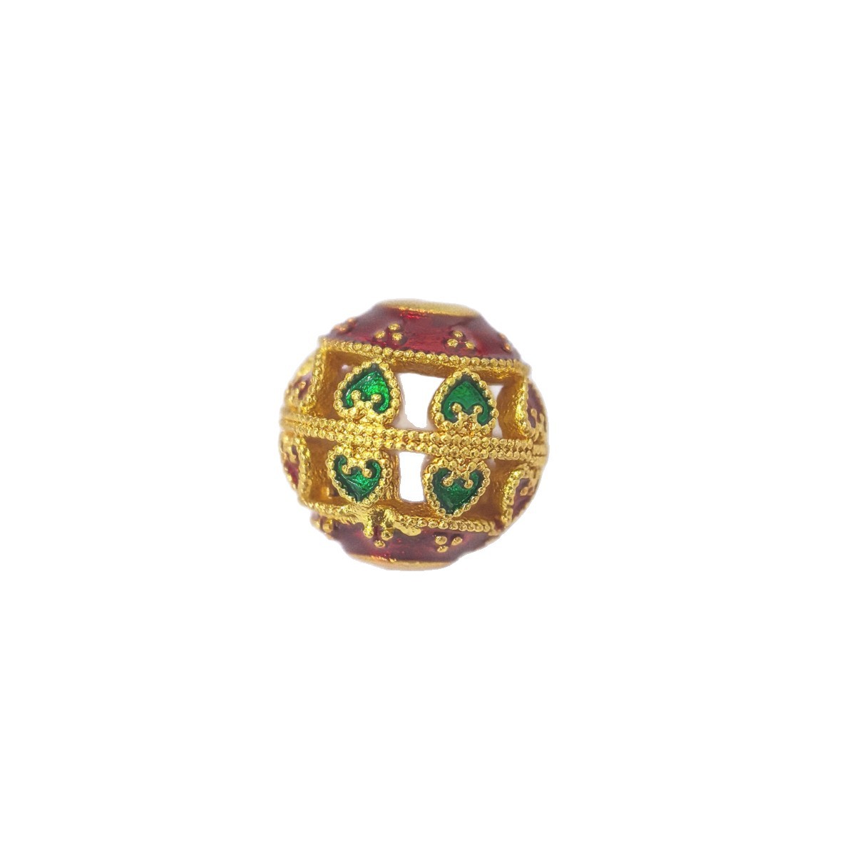 Ancient method sand gold good luck round bead enamel color firing blue oil drip separator bead DIY Item Picture