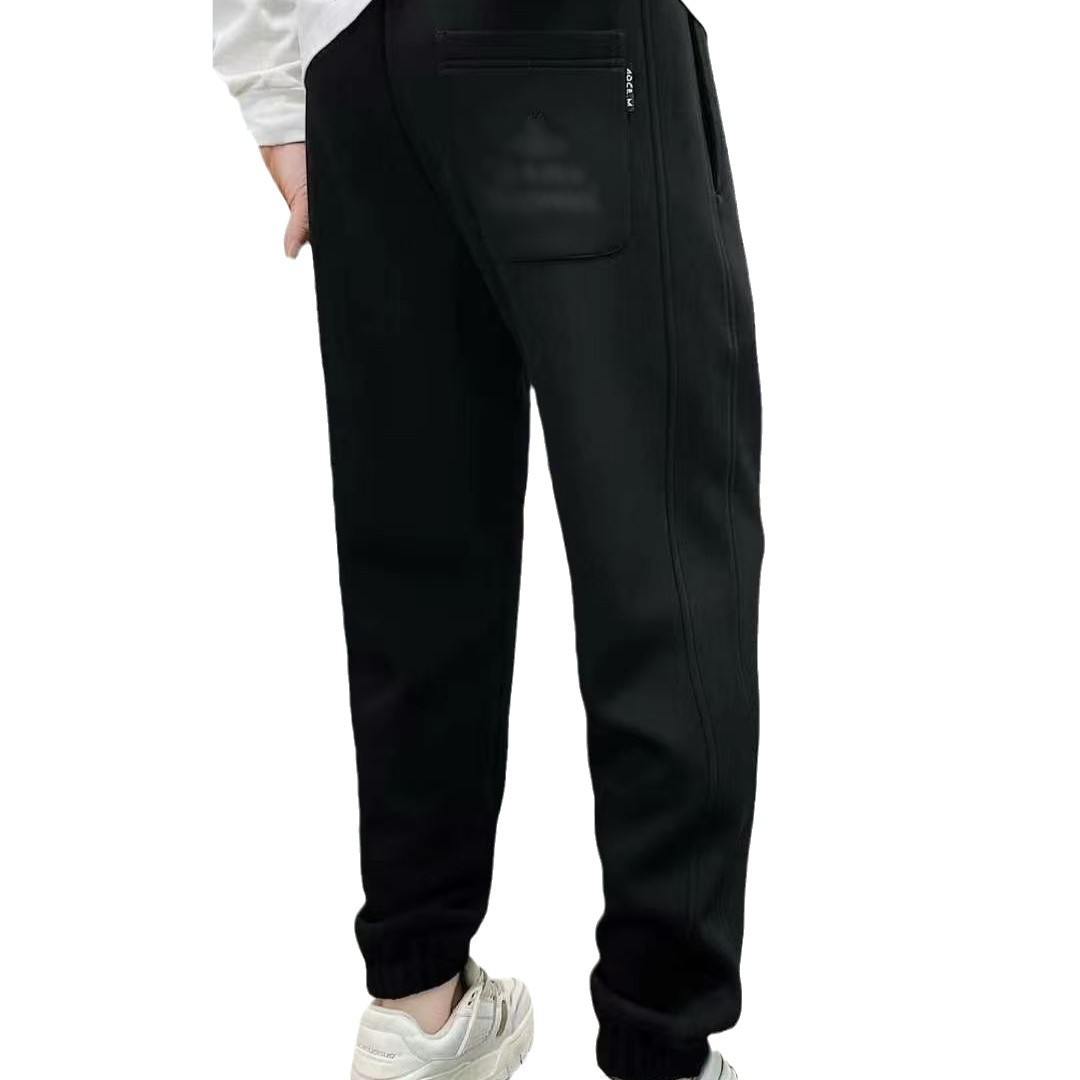 New autumn and winter men's tapered sweatpants, Korean casual trendy brand sportswear pants, black slimming mid-waist, thickened and fleece Item Picture