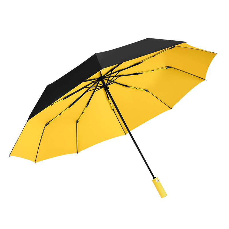 This fully automatic folding umbrella is suitable for both sunny and rainy weather. It is a wind-resistant and UV-proof umbrella with thickened and enlarged design for men Application Scenario