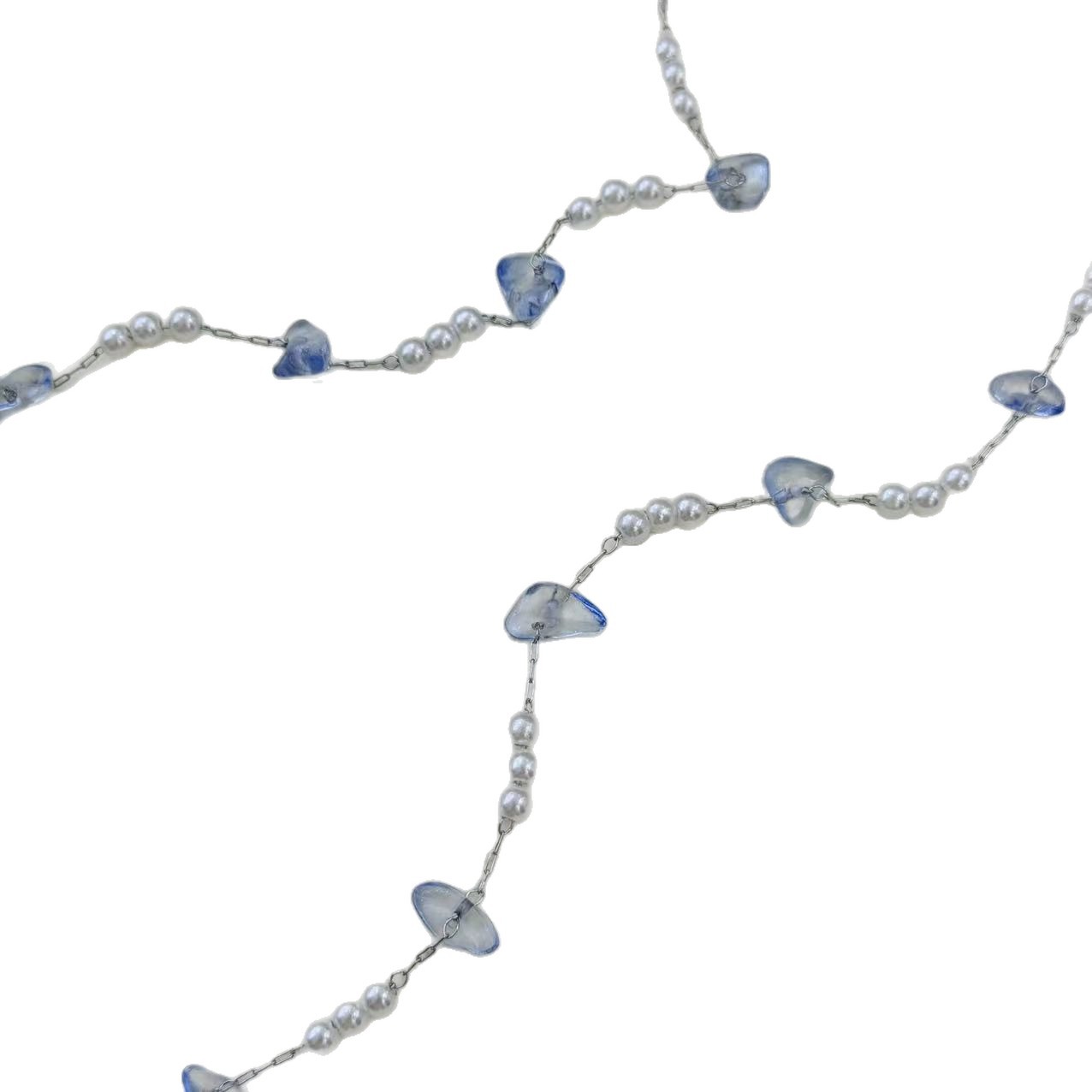 Cross border transparente azul amarillo lago azul piedras 3 agujeros cadenas diy collares pulseras adornos cuentas accesorios materiales al por mayor Item Picture