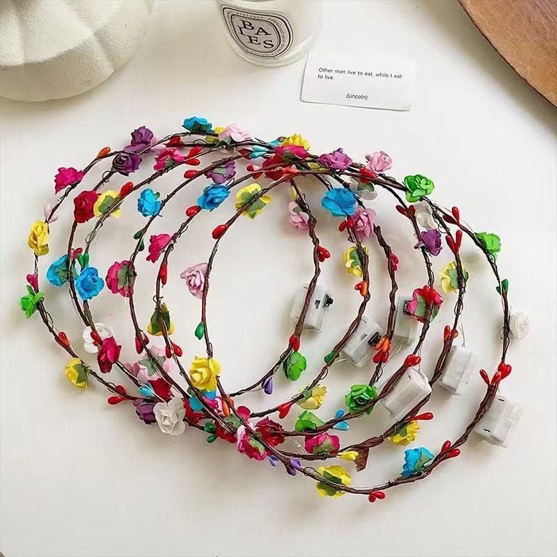 10-light flashing garland, rattan headwear, led light, bride's seaside garland headwear, floor garland wholesale toys Application Scenario