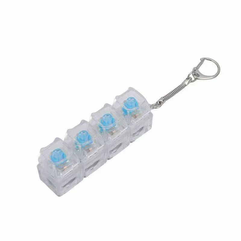 Decompression key, creative and trendy Tetris keyboard toy, pendant, keycap, keychain, key with light details Picture