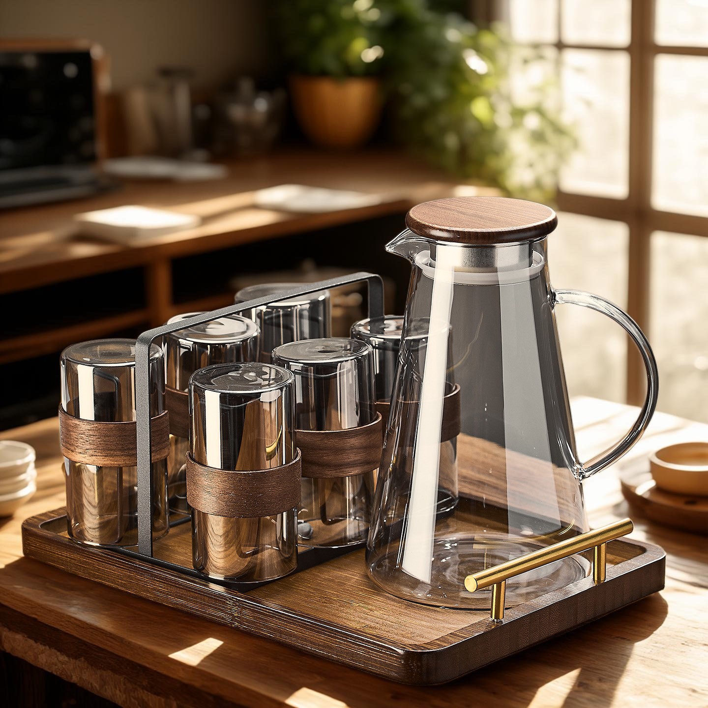 耐高温玻璃喝水杯子套装新中式家用客厅待客轻奢感泡茶具水壶