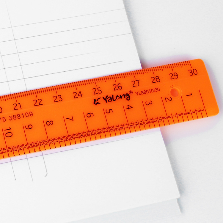 Yalong Cross-border plastic ruler 30 centimeters school ruler for students Specification image