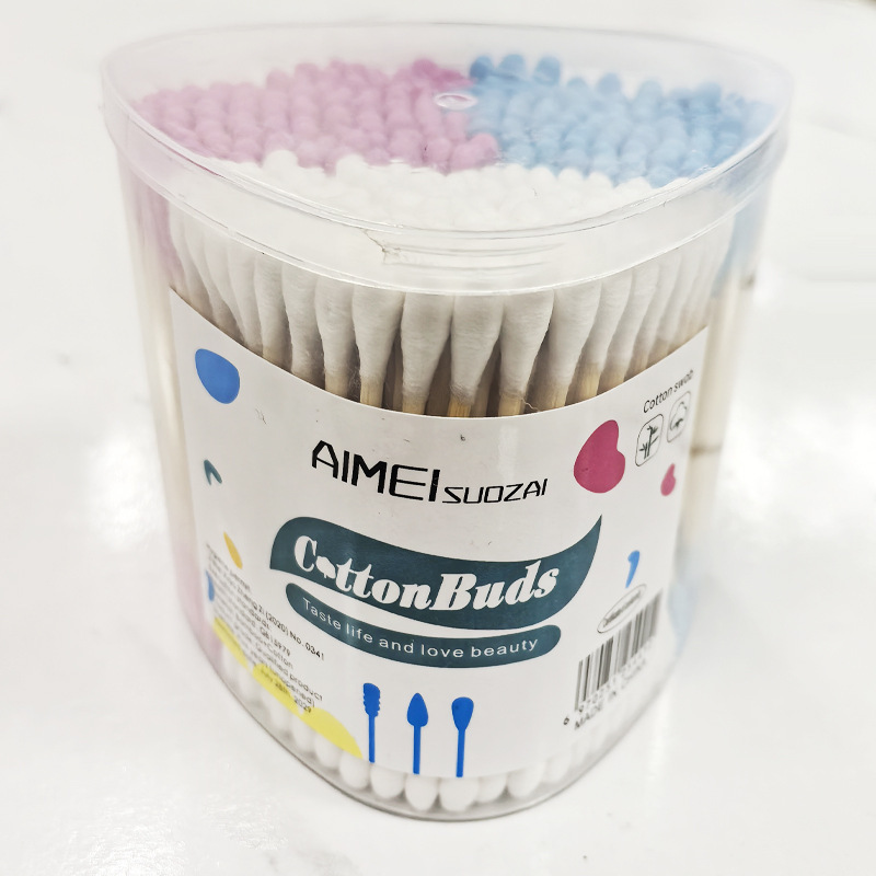 三色棉签批发装眼唇卸妆棉棒一次性家用双头掏耳朵清洁棉签jp277