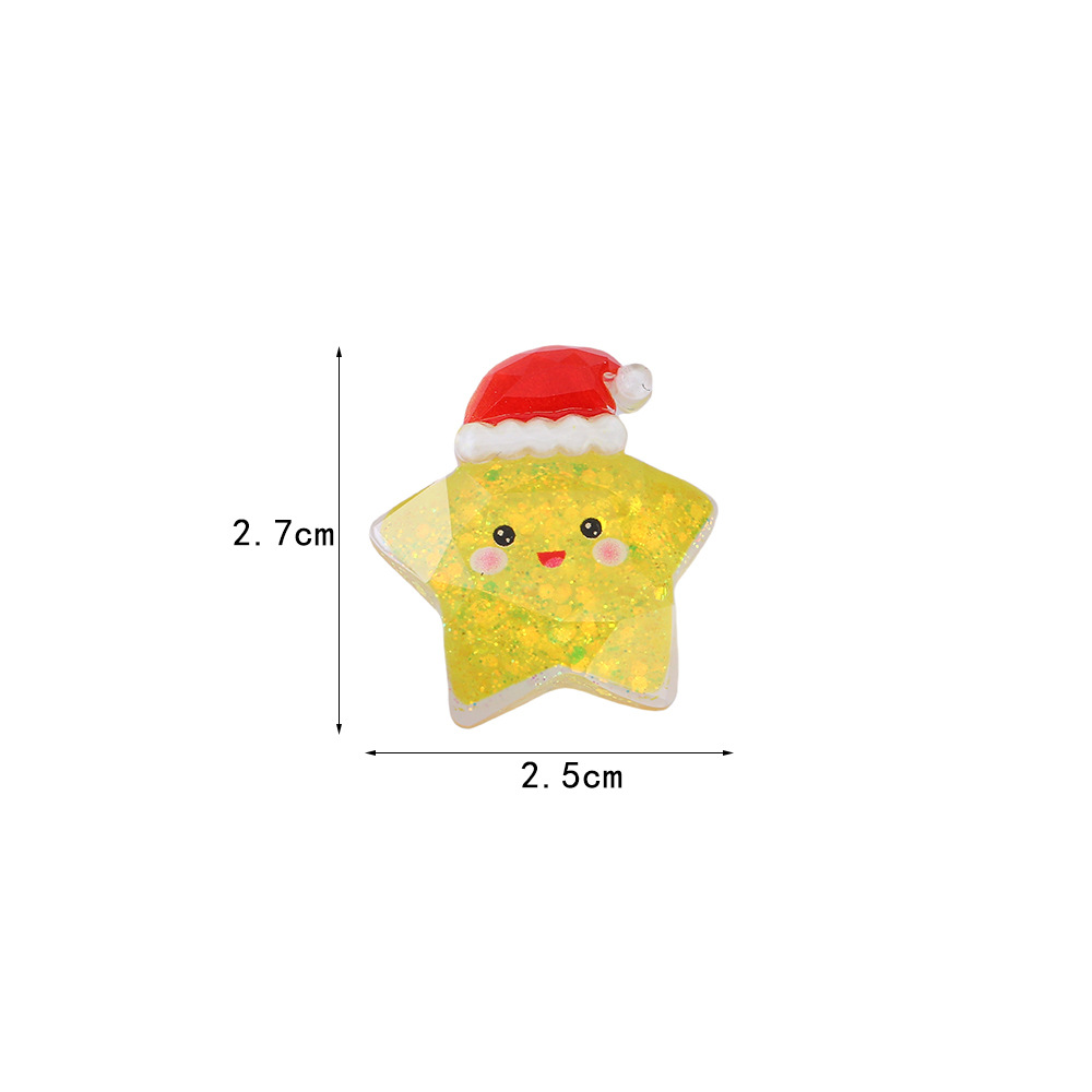 New Christmas epoxy resin AB glue accessories, cartoon star snowman decoration materials, DIY phone cases, hairpins and headwear materials Item Picture