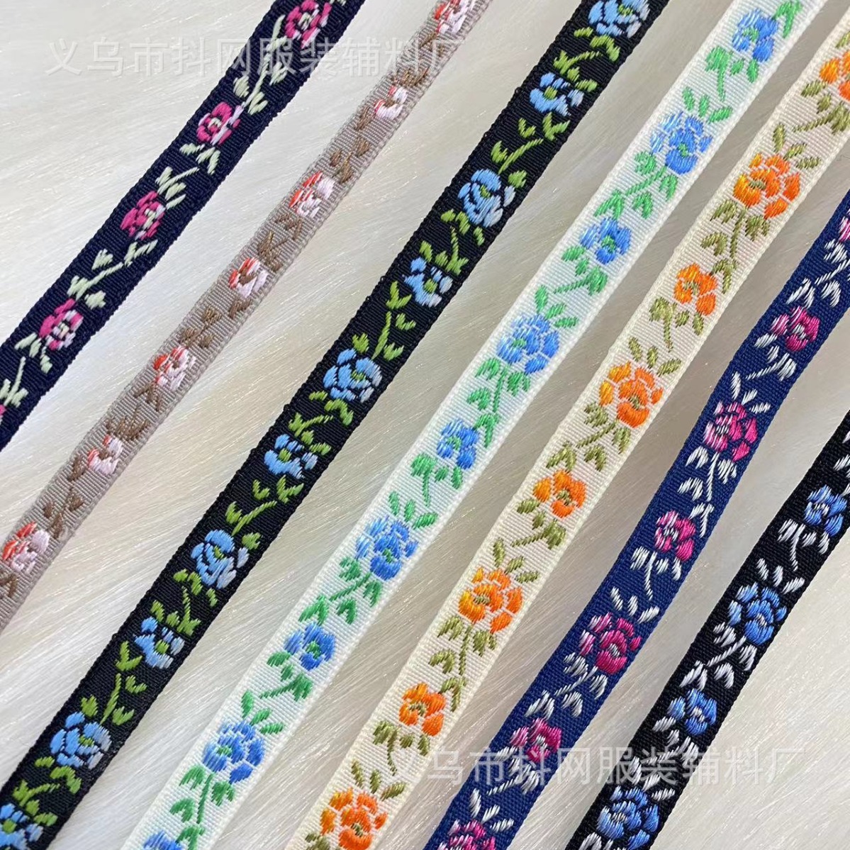 0.8cm--1cm hecho a mano DIY arcos jacquard bordados correas adornos para el pelo tocados espectáculos accesorios de ropa al por mayor