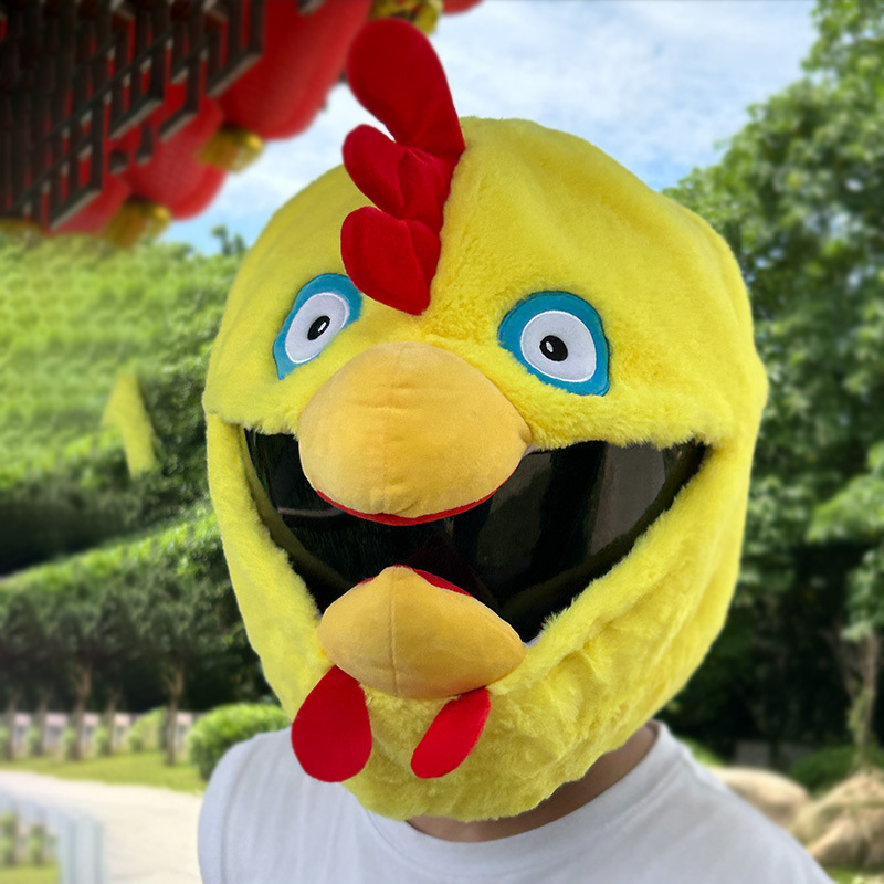 Cross-border Amazon motorcycle personalized plush helmet protection cover, cute bird rooster helmet cover Application Scenario