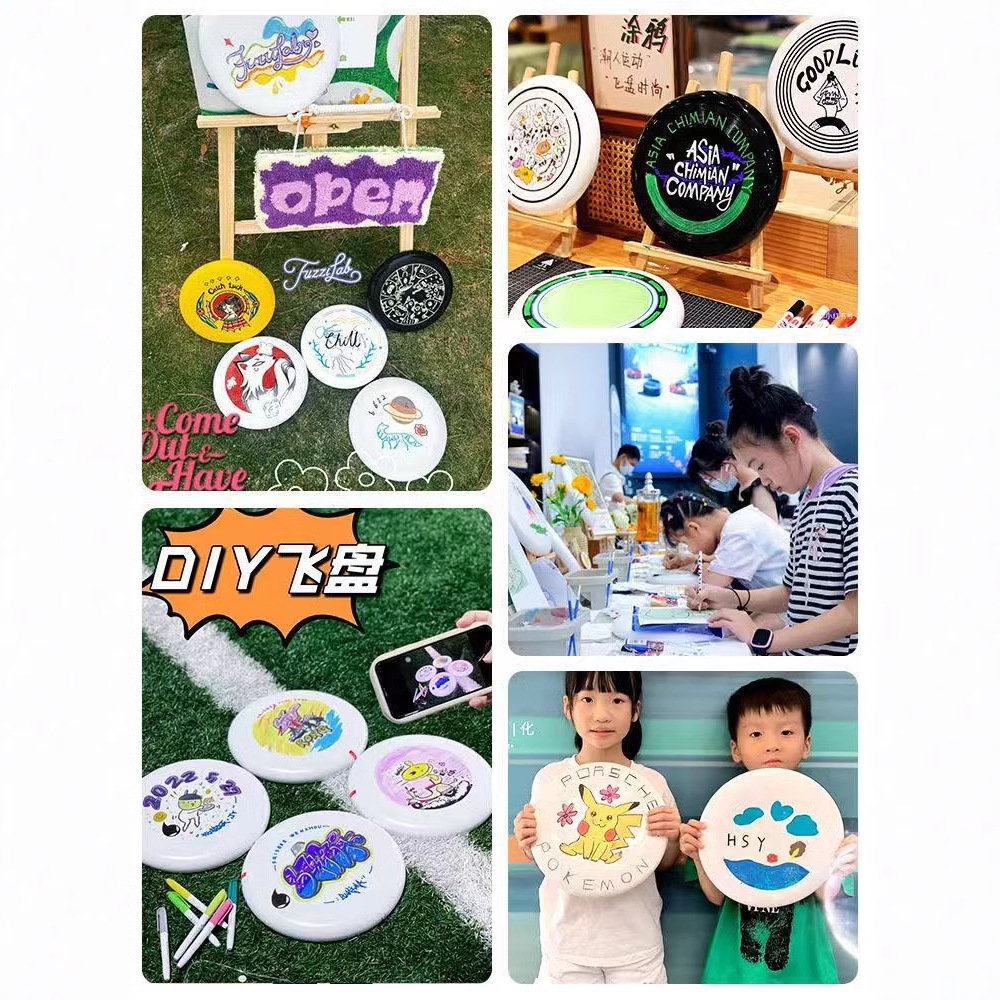 Kindergarten diy handmade frisbee painting, children's handmade graffiti art, hand-painted materials, round outdoor toys Application Scenario