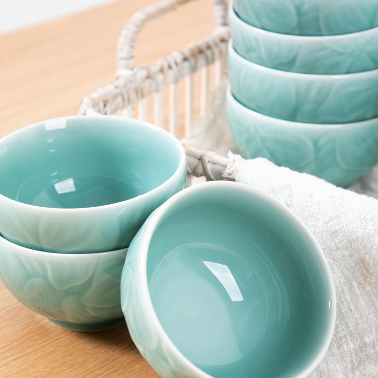 家用吃饭碗餐具高温陶瓷加厚防烫碗单个饭碗小号稀米饭碗