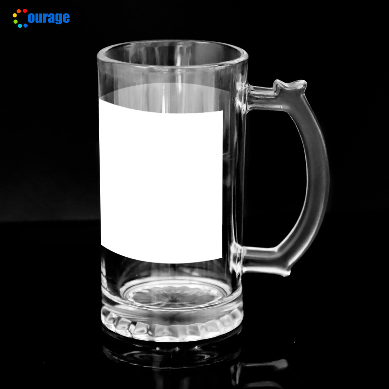 Factory wholesale 16oz glass draft beer cups, creative sublimation beer cups, logo printable, handle, frosted beer cups Application Scenario