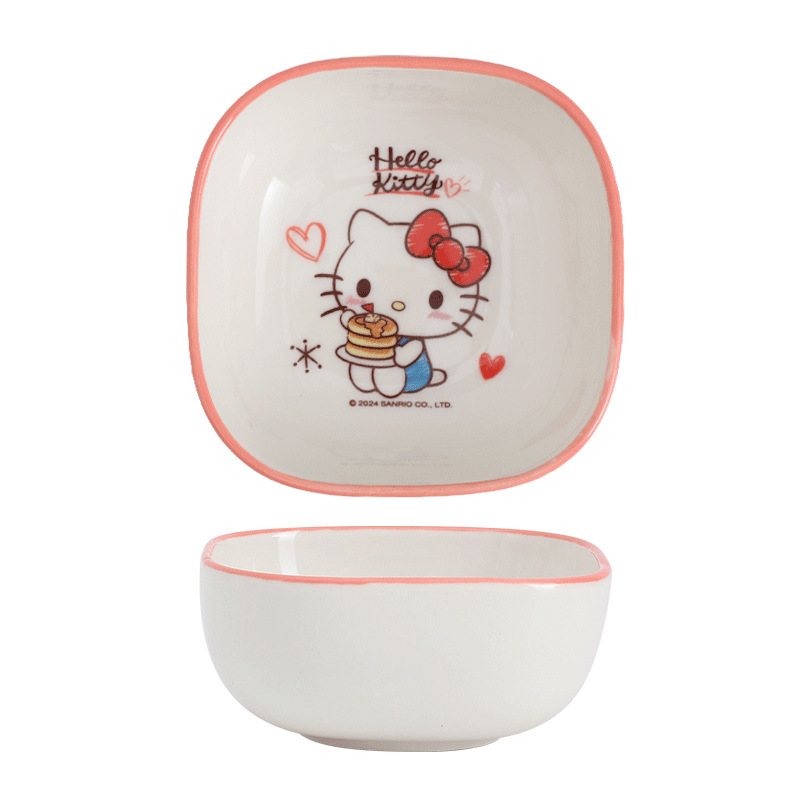Sanrio flavor plates, Hello Kitty children's plates, Snacks, fruits, Little Butterfly dipping sauce plates, cute tableware, new complementary food products Item Picture