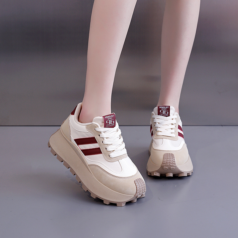 Thick-soled white sneakers for women's spring 2025 new style bestsellers, versatile Korean-style sneakers HL-871-1 Specification image