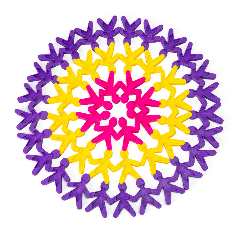 华隆玩具厂家直销软体娃娃人桌面益智积木开发智力叠罗汉塑料积木白底实物图