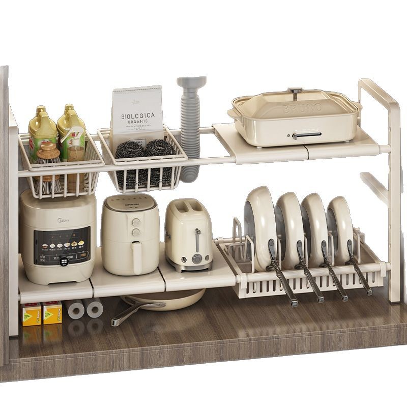 可伸缩厨房下水槽置物架橱柜内放锅架家用多层柜子分层锅具收纳架详情图5