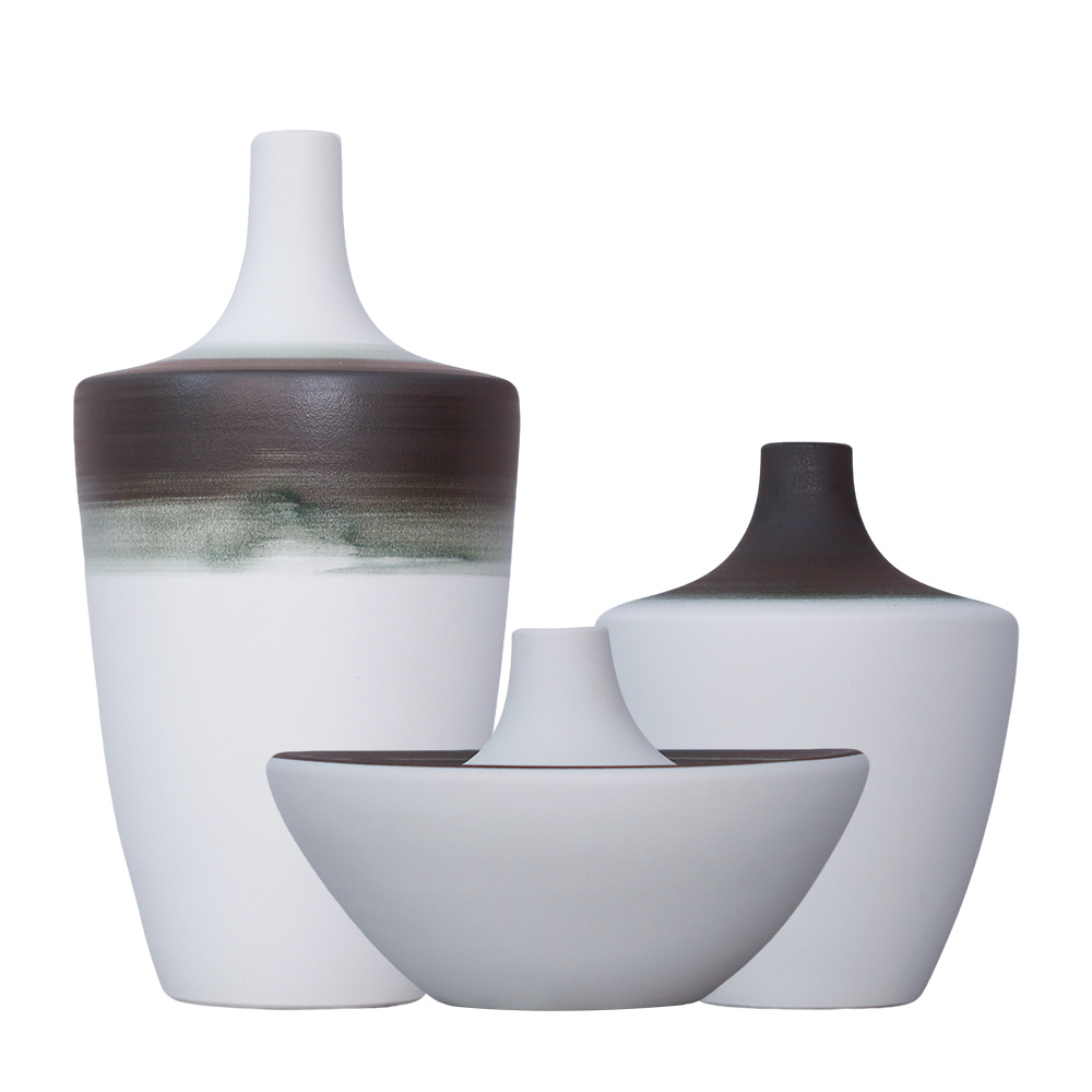 2025 Modern ink-wash style matte frosted Ceramic Vase, creative flower arrangement, sample room home soft furnishing display Item Picture