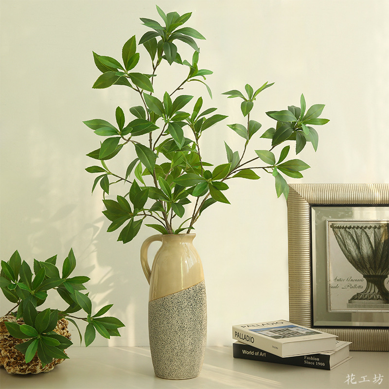 仿真绿植80cm马醉木室内侘寂风装饰摆设仿生绿叶假绿植摄影道具