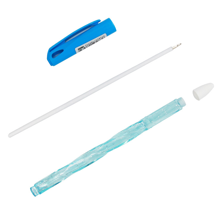 Yalong Cross-border has newly designed a 0.7mm ballpoint pen with a spiral crystal barrel and a ballpoint pen with a logo as stationery Specification image