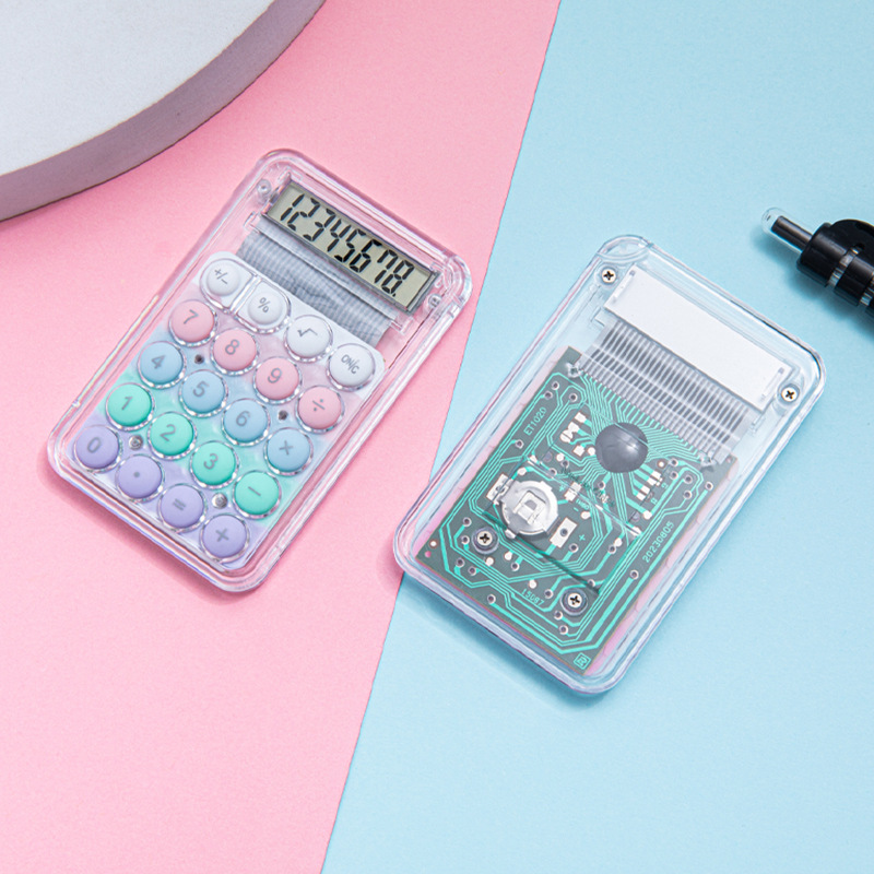Cross-border mini Calculator, cute student-specific computer, high appearance level, small portable calculator, transparent Specification image