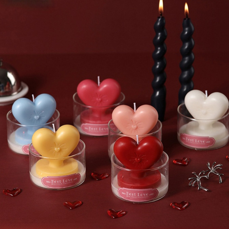 Cross-border aromatherapy candle cup Valentine's Day heart-shaped wax glass base Cup 520 Anniversary Photo Romantic wedding details Picture