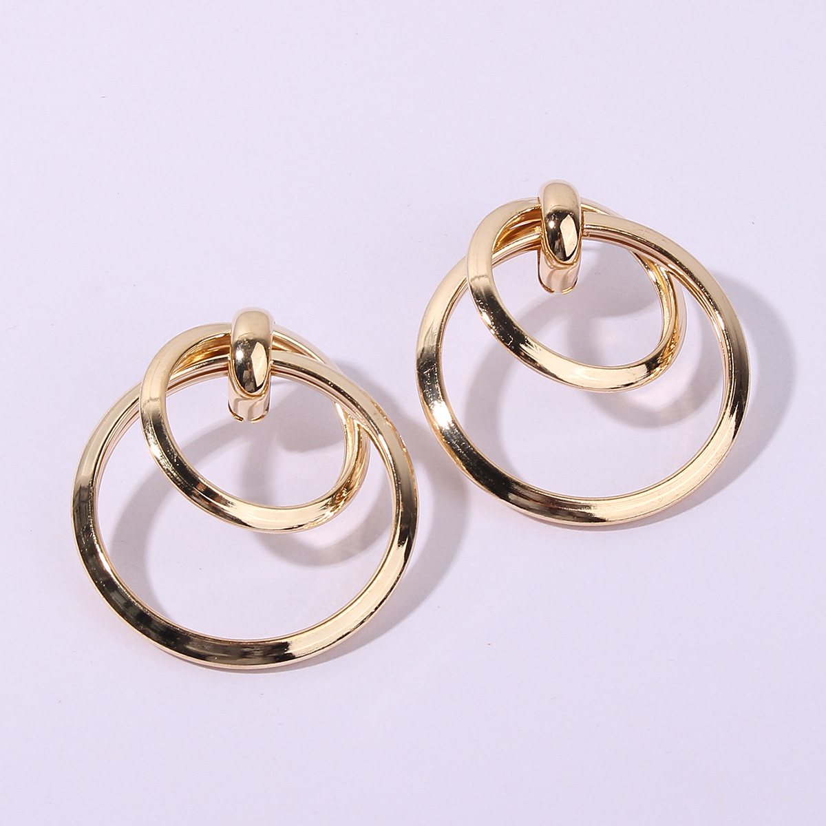 EA775 Limeng Accessories Manufacturer's new European and American fashionable geometric ear ring earrings, personalized double-layer ring earrings for women Application Scenario