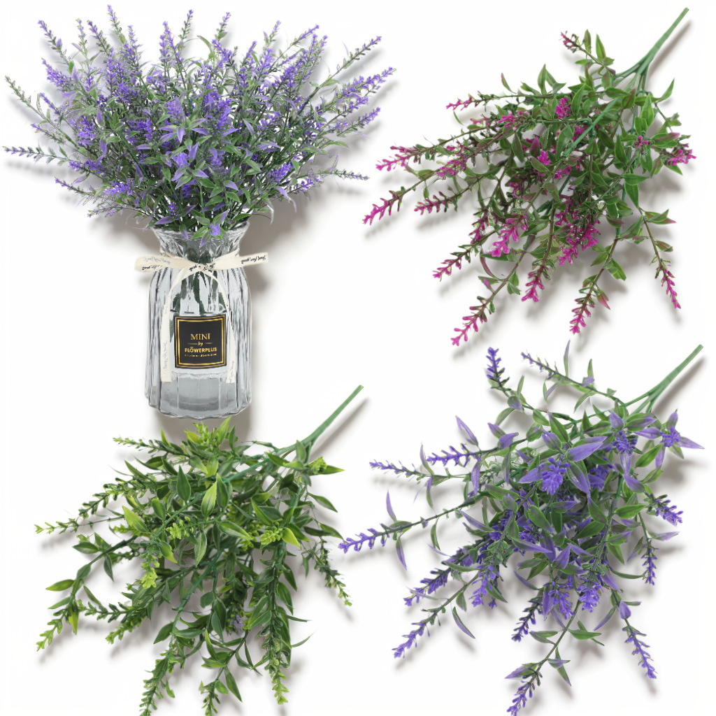跨境热销仿真绿植薰衣草 抗紫外线户外庭院家居装饰摆件 假花批发