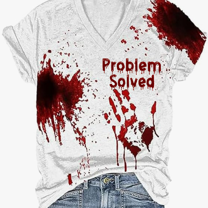 Cross-border e-commerce Amazon printed color cotton T-shirt for women's top in foreign trade