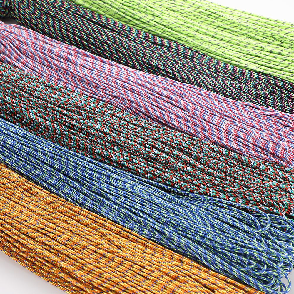 Outdoor 2mm camouflage umbrella rope, survival rope for mountain climbing, DIY woven bracelet, multi-functional umbrella rope weaving material Specification image