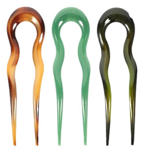 6-piece set of bun hair styling tools, braided hair set, hairpin for women, four-toothed U-shaped hair pin, flower bud, seven-toothed comb Item Picture