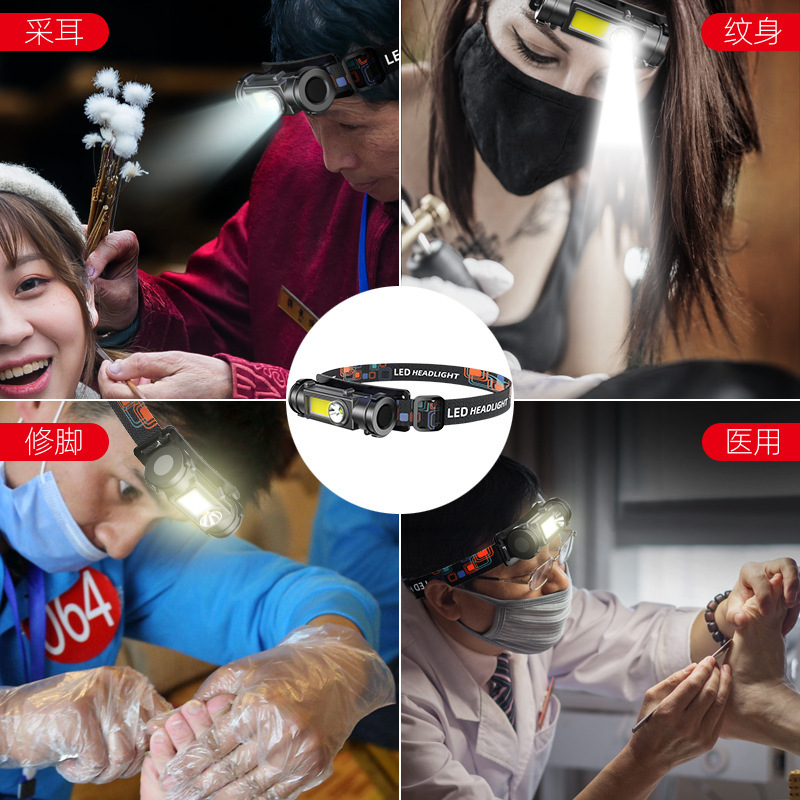 Ear picking headlamps, focused pedicurists, ear cleaning and ear cleaning, charging work, led head-mounted lighting lamps wholesale for outdoor use Specification image