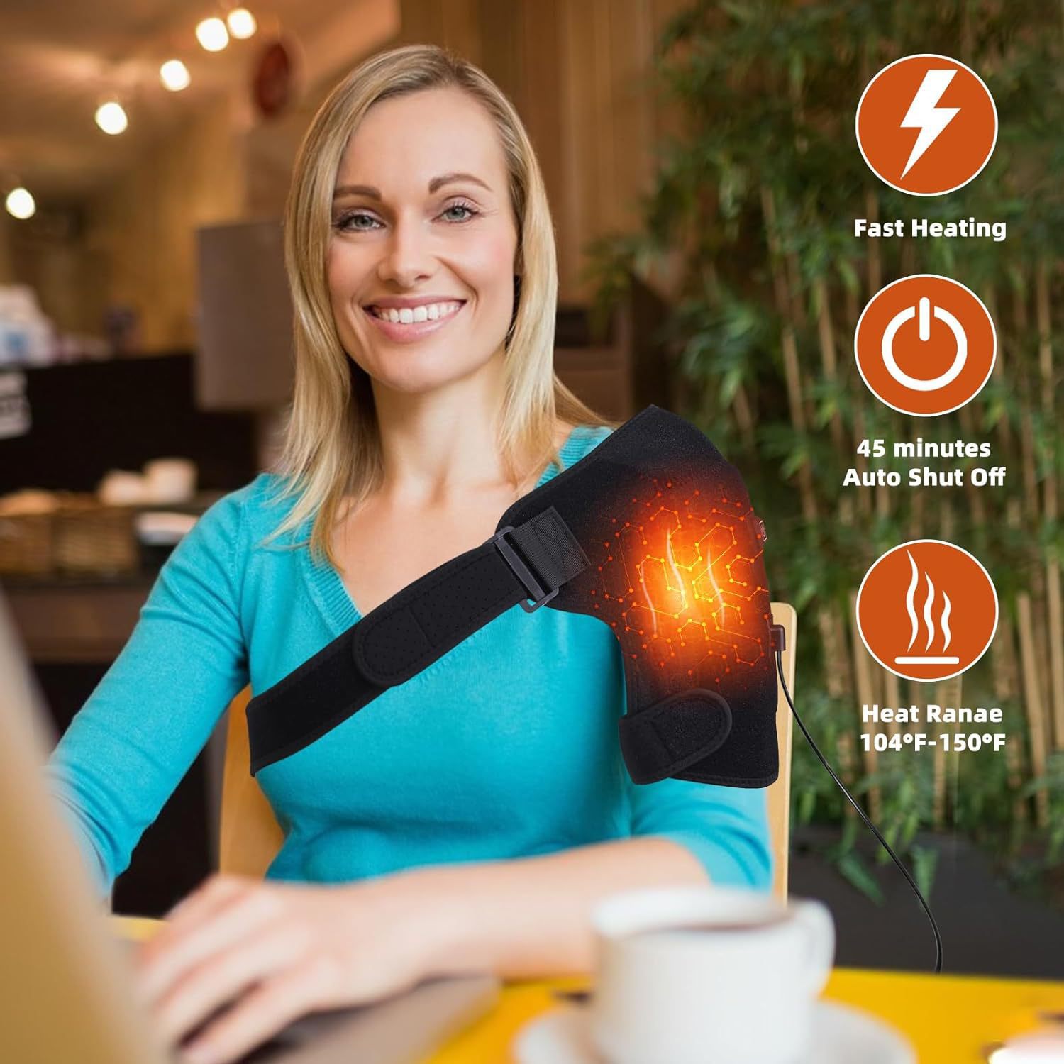 Cross-Border Best-Selling Heated Shoulder Guard, Usb Heated Joint Fixation, Adjustable Shoulder Support For Home Physiotherapy Wholesale Specification drawing