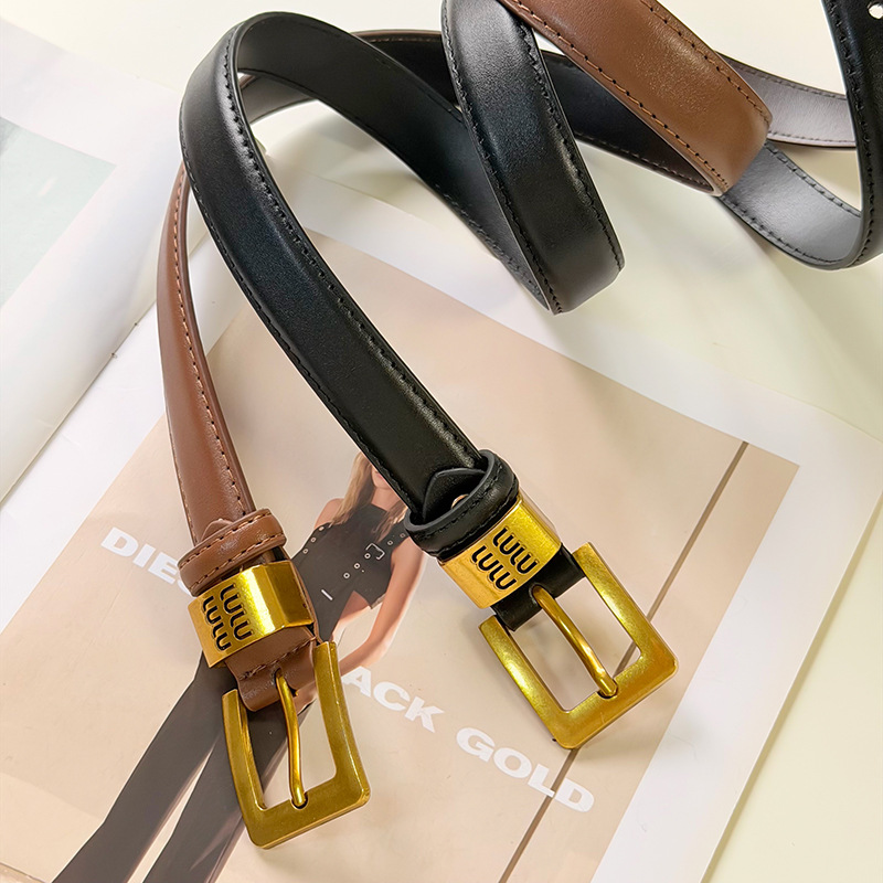 European and American belts, high-end and fashionable letted-decorated dresses, suits, denim pants, belts, simple and new styles for women, versatile Application Scenario