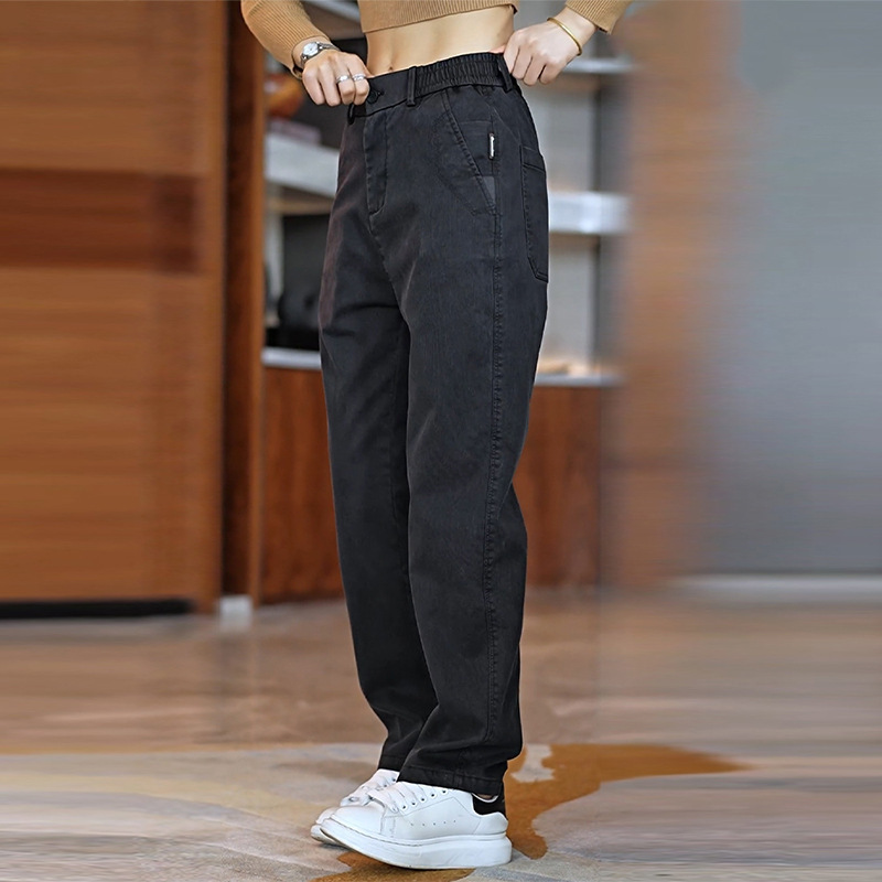Spring 2025 new men's casual pants, loose straight-leg, versatile business trousers, trendy sporty season long pants for men Specification image