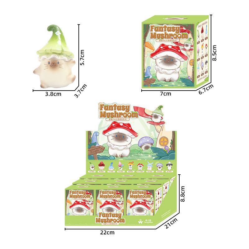 Cat PAI Fantasy Mushroom Series Blind Box DIY Decorative Resin Small Ornaments Cartoon Cute desktop ornaments Item Picture