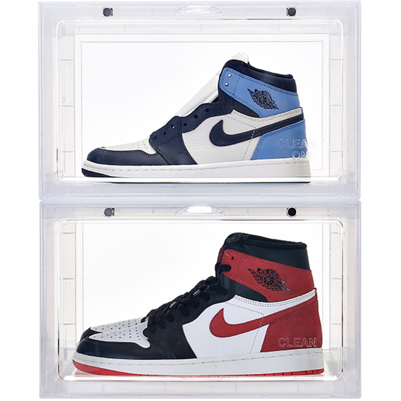 Acrylic basketball shoe box, transparent side-opening high-top large-sized storage box, storage rack, shoe rack, transparent storage box details Picture