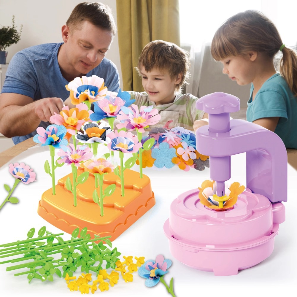 New cross-border handmade toy simulation flower making and arrangement machine, creative children's handmade embossing machine, girls' gifts Specification image