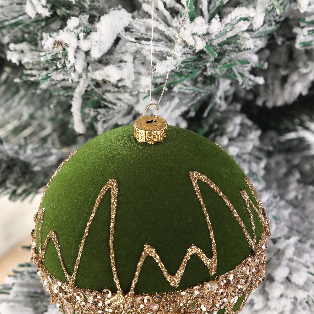Amazon 8CM flocked Christmas balls, Christmas tree ornaments, plastic painted balls, velvet balls, Christmas decorations wholesale Application Scenario