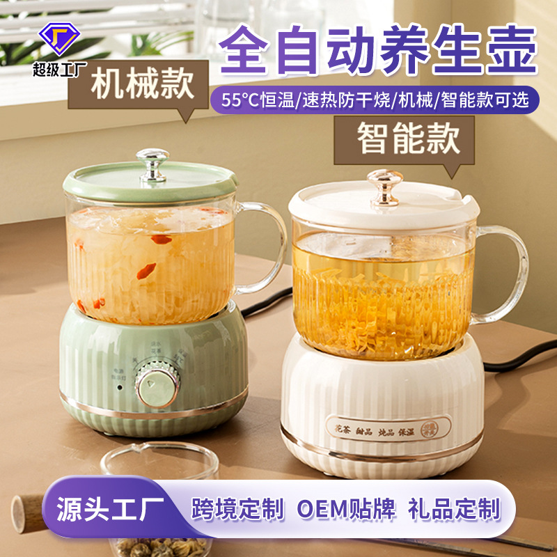 定制玻璃壶身迷你煮茶壶炖煮一体恒温烧水壶小型一人全自动养生壶